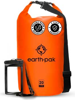 Earth-Pak Dry Bag for Kayaking to Keep Electronics and Valuables Dry