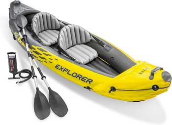 Intex Explorer K2 Inflatable Tandem Kayak with Paddles and Air Pump Included
