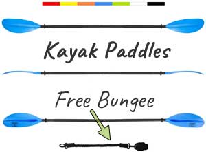 Kayak Paddles for Folding Kayaks - Include Free Bungee Cord to Secure to Boat